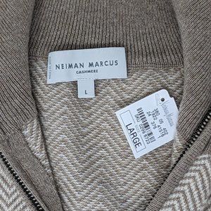 Men's 100% Cashmere Quarter-Zip Sweater Neiman Marcus size Large